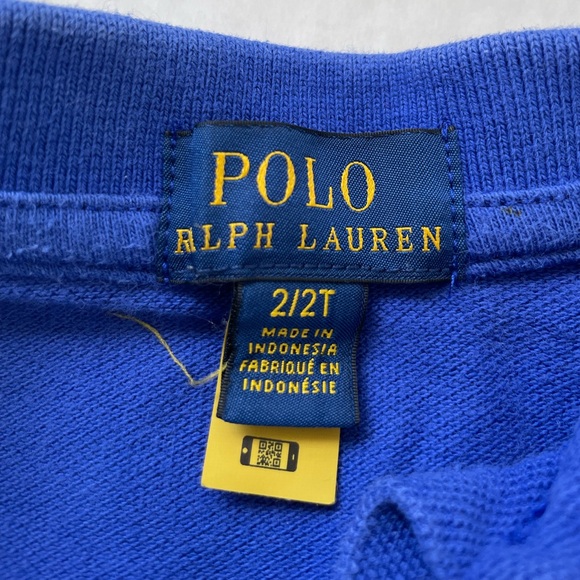 POLO Ralph Lauren 100% Cotton Boys Blue Polo Collared Shirt Sz 2T Pony Toddler - Picture 3 of 4